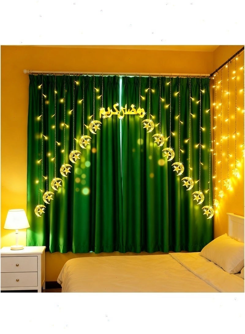 يواوليتي أضواء رمضان – أضواء زينة معلقة تعمل بالطاقة عبر USB بـ 8 أوضاع، زينة رمضان مثالية للمنزل وغرفة النوم والجدار والشرفة - Image 5